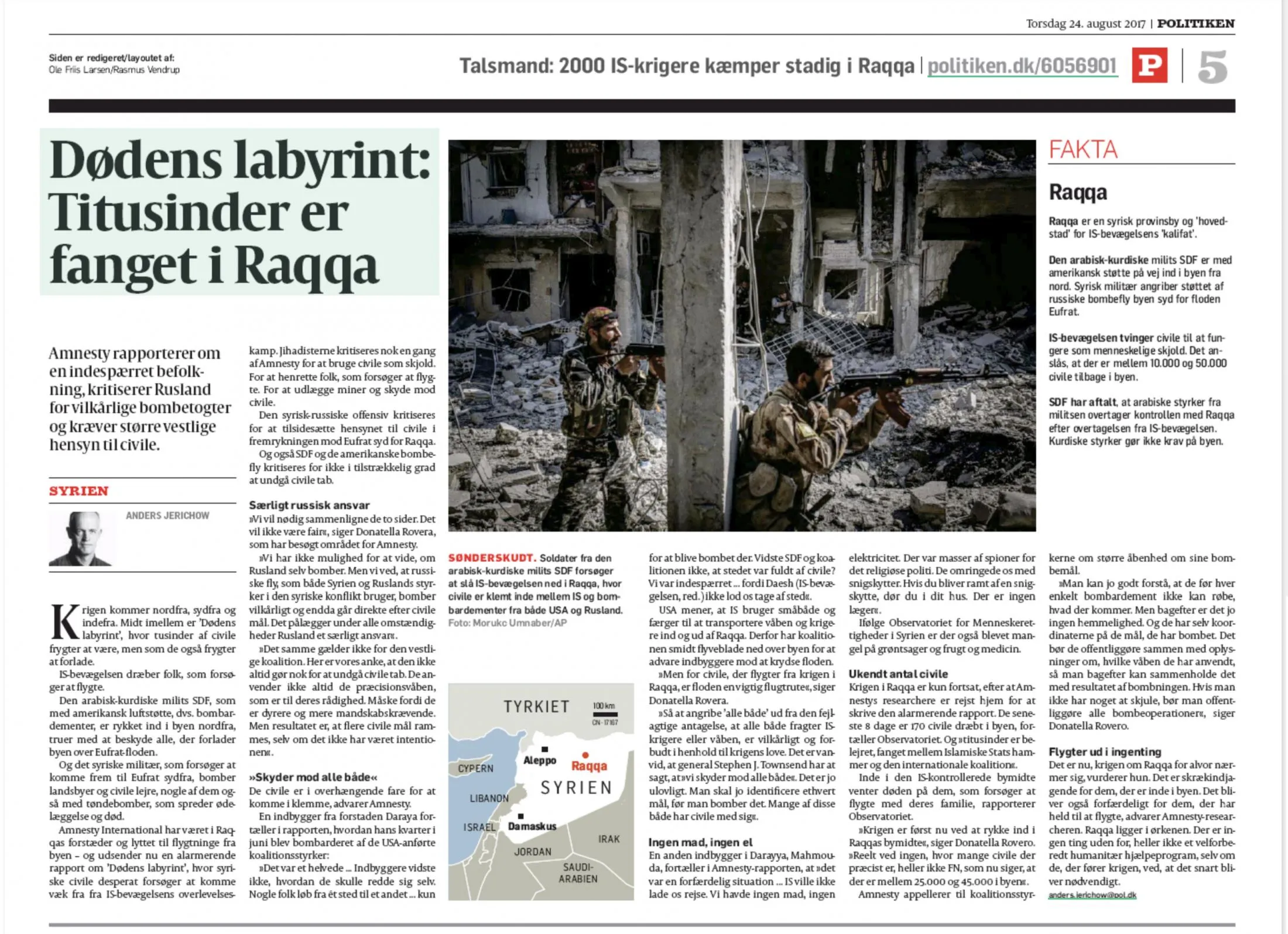 Politiken — tear sheet