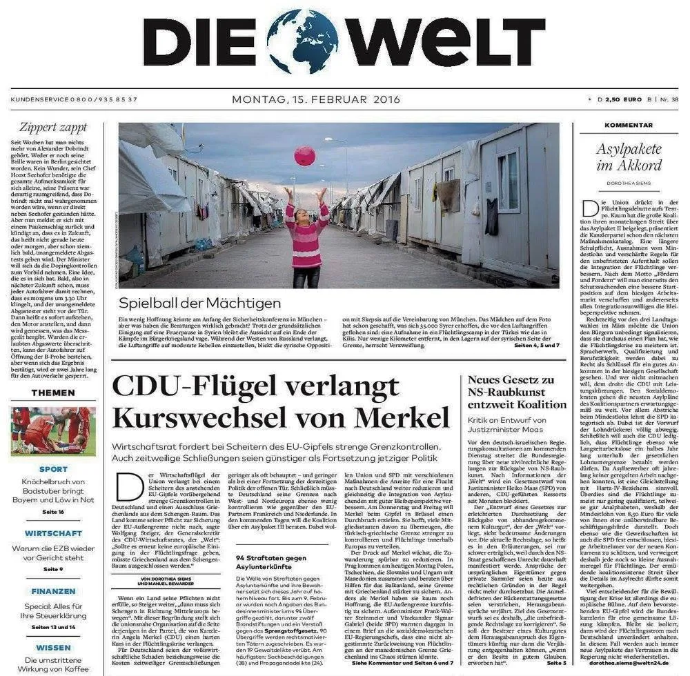 Die Welt — tear sheet